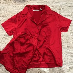 Red Victoria’s Secret Silky Pajama Set